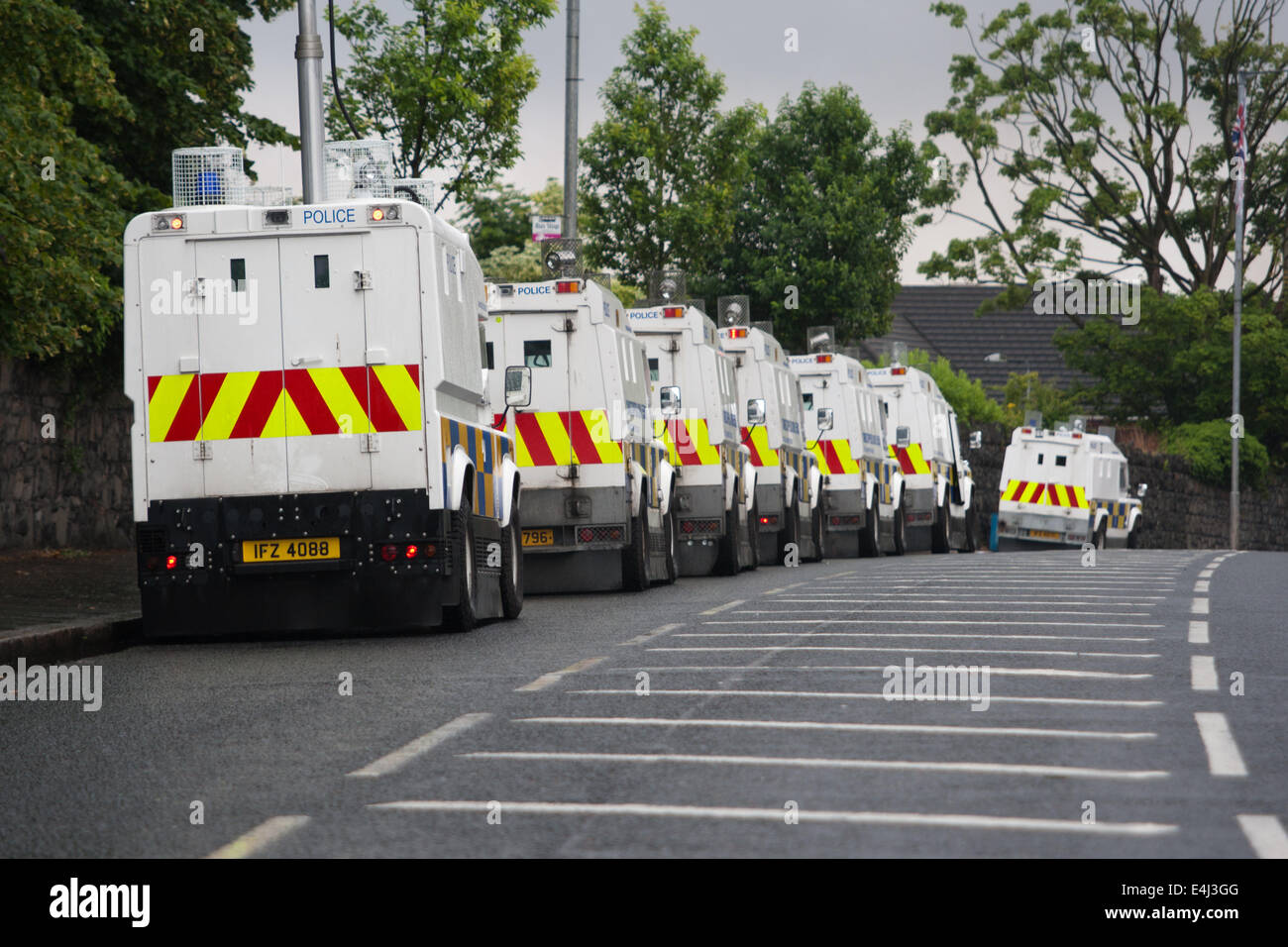 PSNI Landrovers Stock Photo