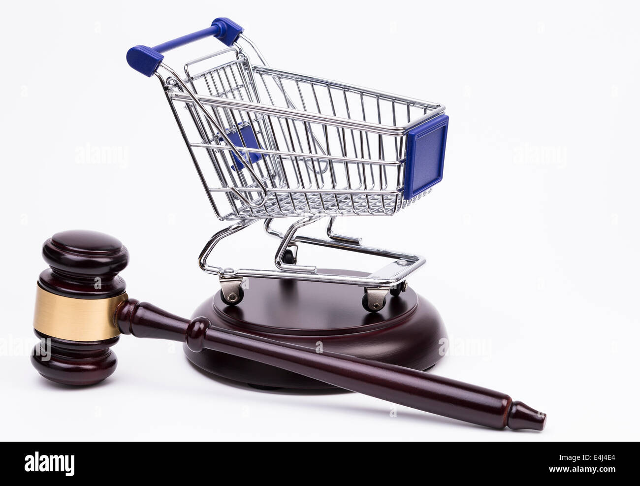 Justice Gavel with Shopping Cart on a white background Stock Photo Alamy
