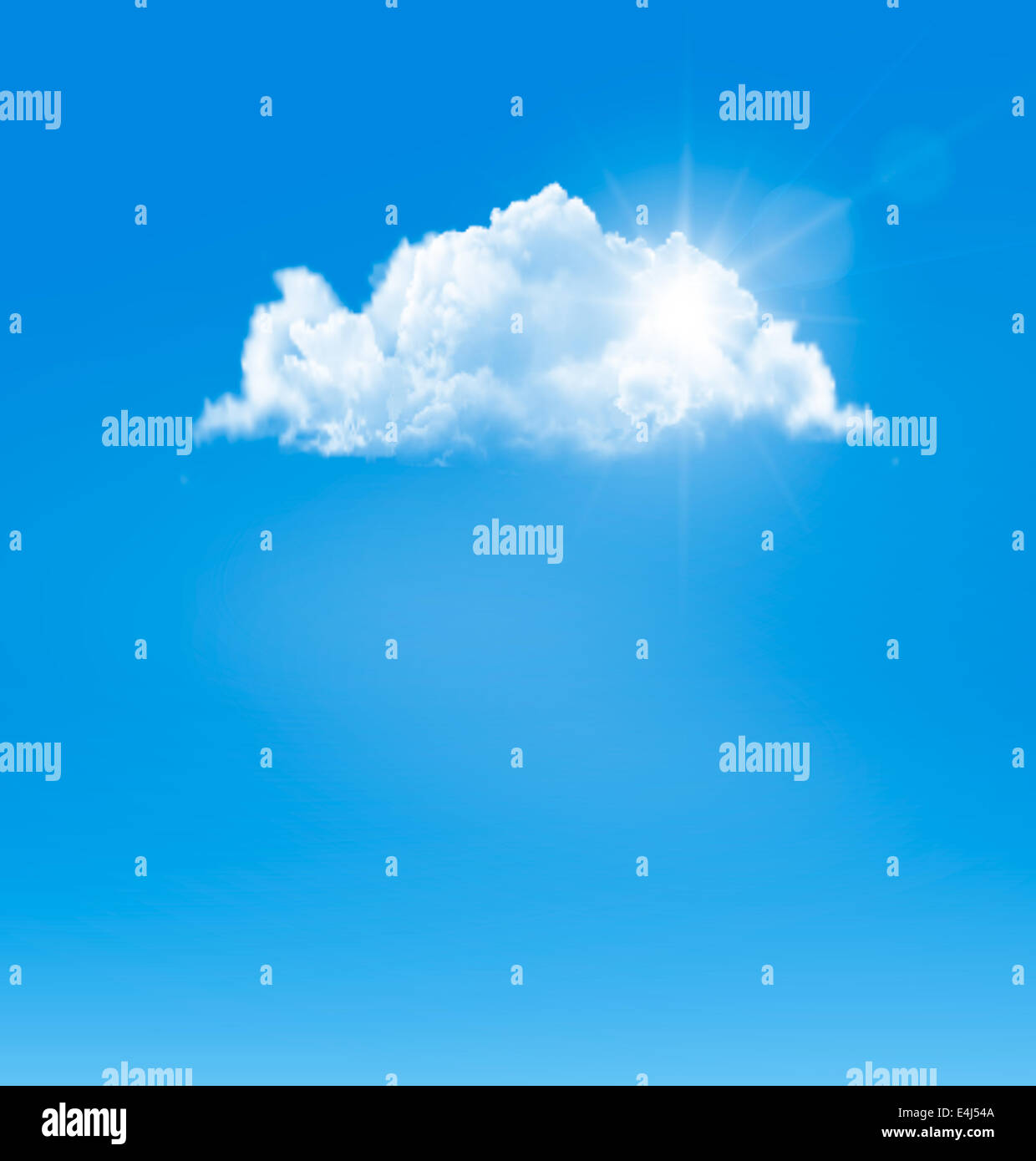 Background with blue sky and a cloud. Vector Stock Photo - Alamy