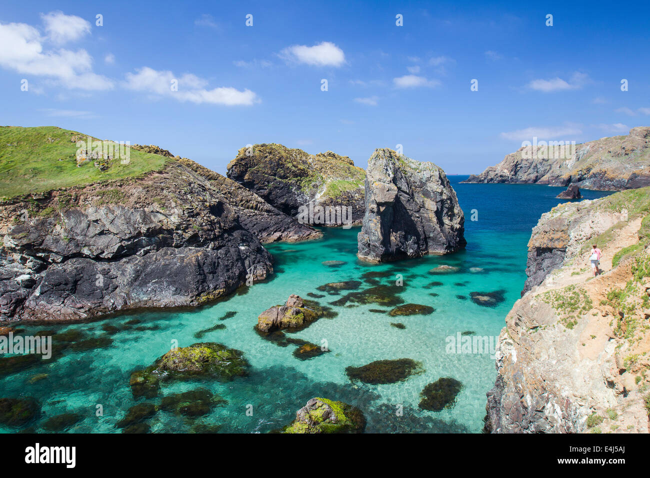 Kynance Cove, Near the Lizard on a summers day with the tide in Stock