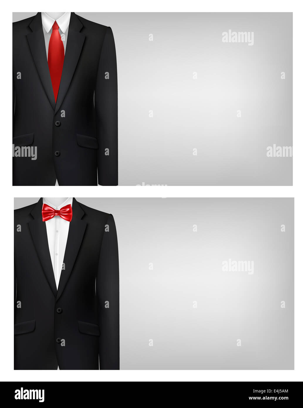 Two business cards with suits. Vector Stock Photo - Alamy