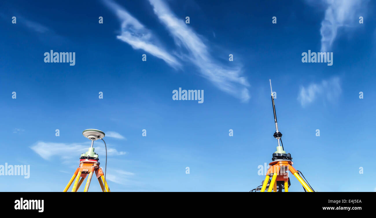 GPS surveying ,global position system. Stock Photo