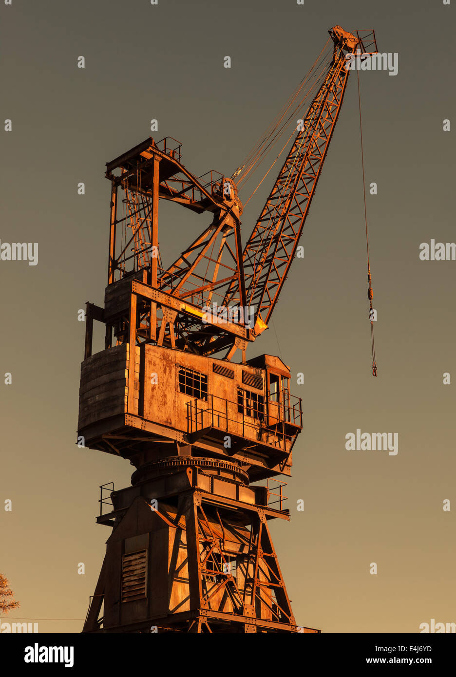 A disused dock crane at Cockatoo Island in Sydney Harbour Stock Photo