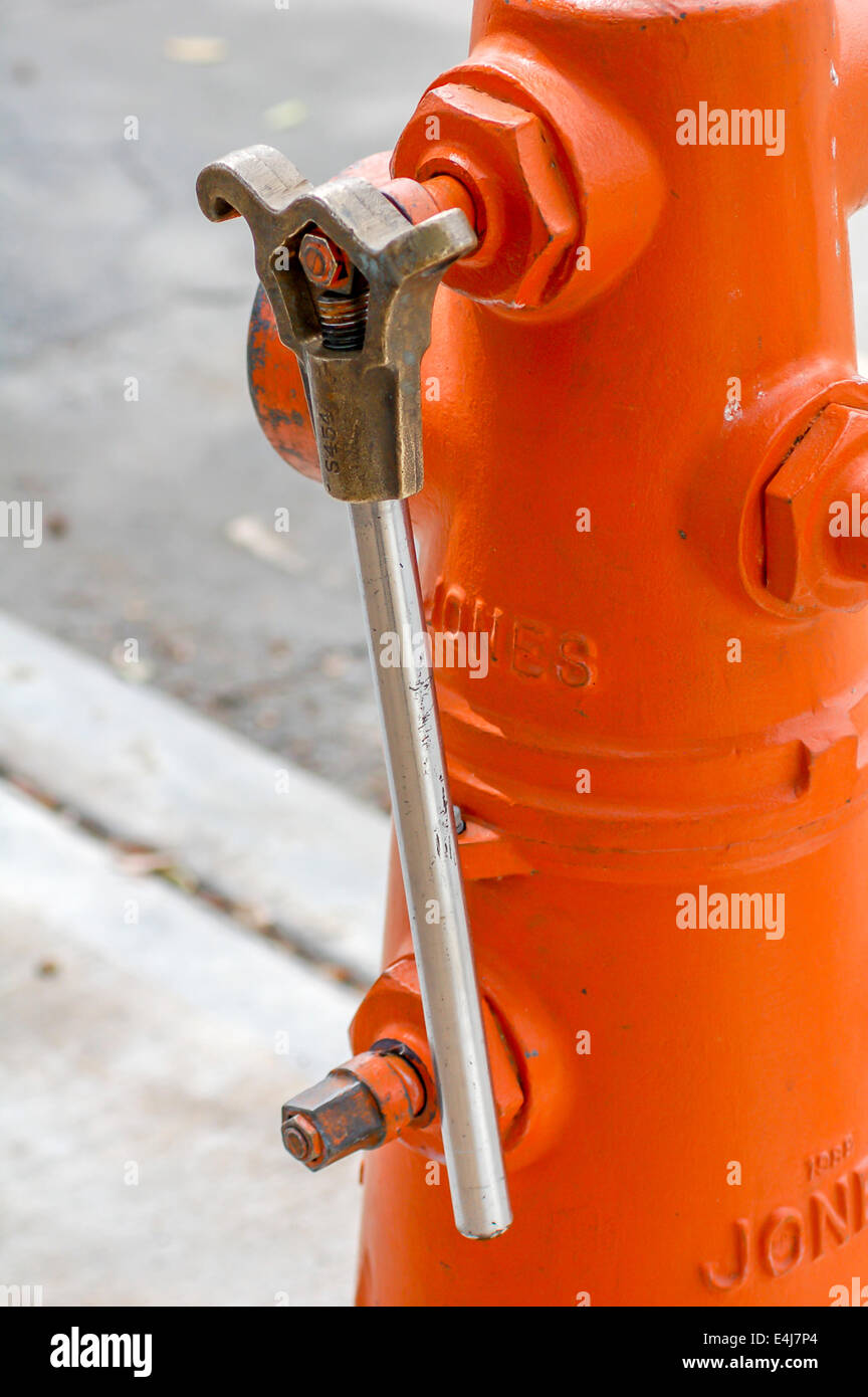 Spanner wench on fire hydrant Stock Photo Alamy