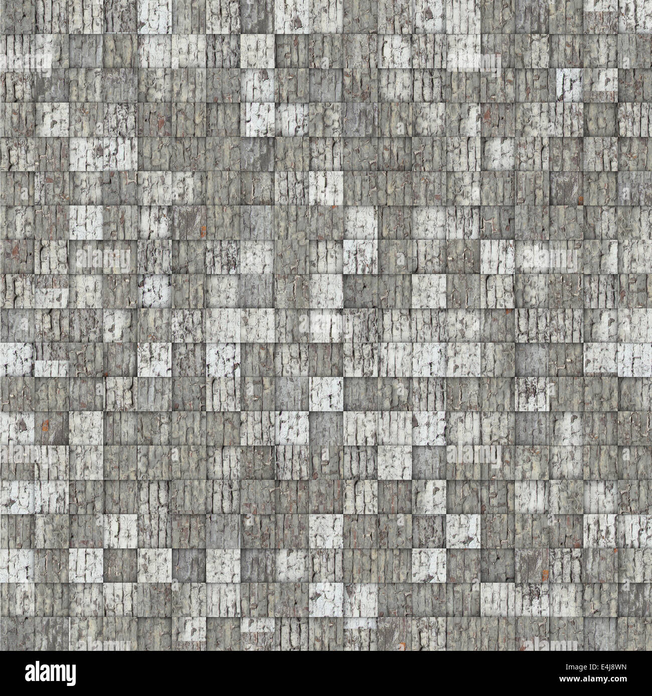 abstract mosaic tile gray white brick pattern Stock Photo
