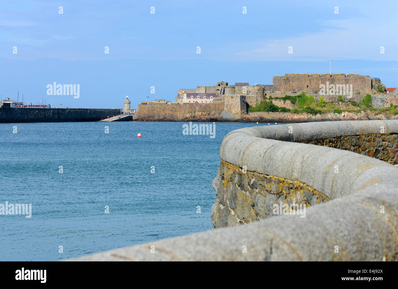 Castle and Havelet Bay, St. Peter Port, Guernsey, Channel