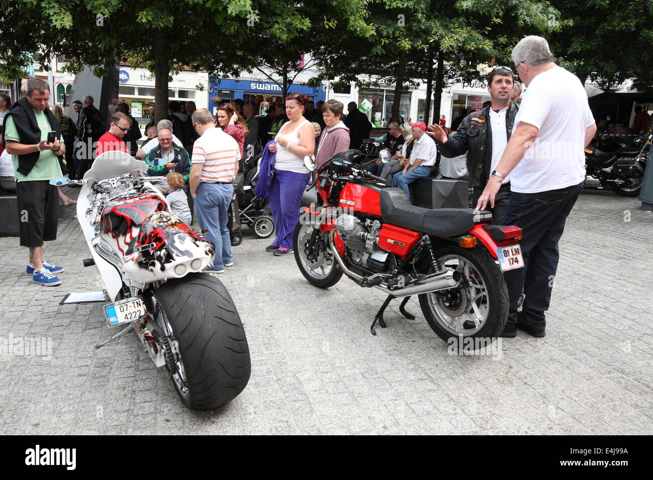 Waterford, Ireland. 13th July, 2014. Waterford Bike fest 2014, The annual bike fest that now attracts hundreds of bike enthusiasts from the UK, Ireland and mainland Europe. Credit:  Ian Shipley/Alamy Live News Stock Photo