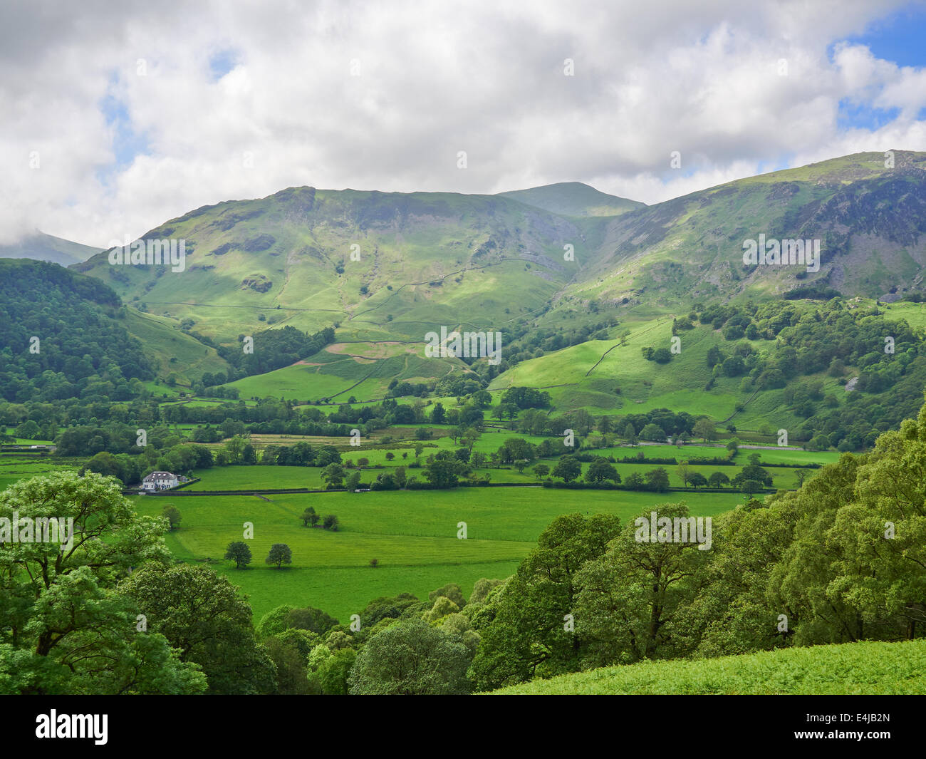 High Spy and Borrowdale from Grange Fell, Cumbria Stock Photo