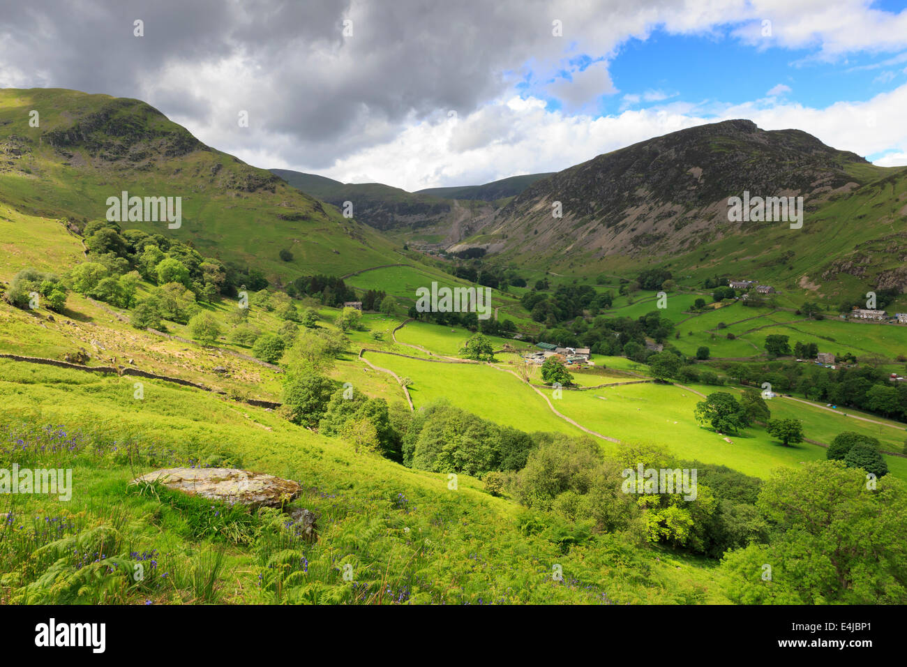 Sheffield Pike, the Nab and the disused mine above Glenridding, Lake District, Cumbria Stock Photo