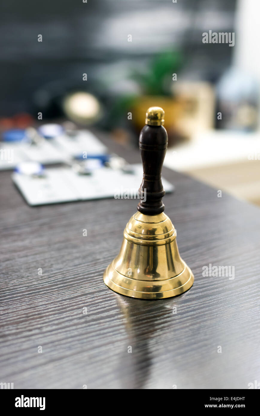 Bell on reception desk Stock Photo Alamy