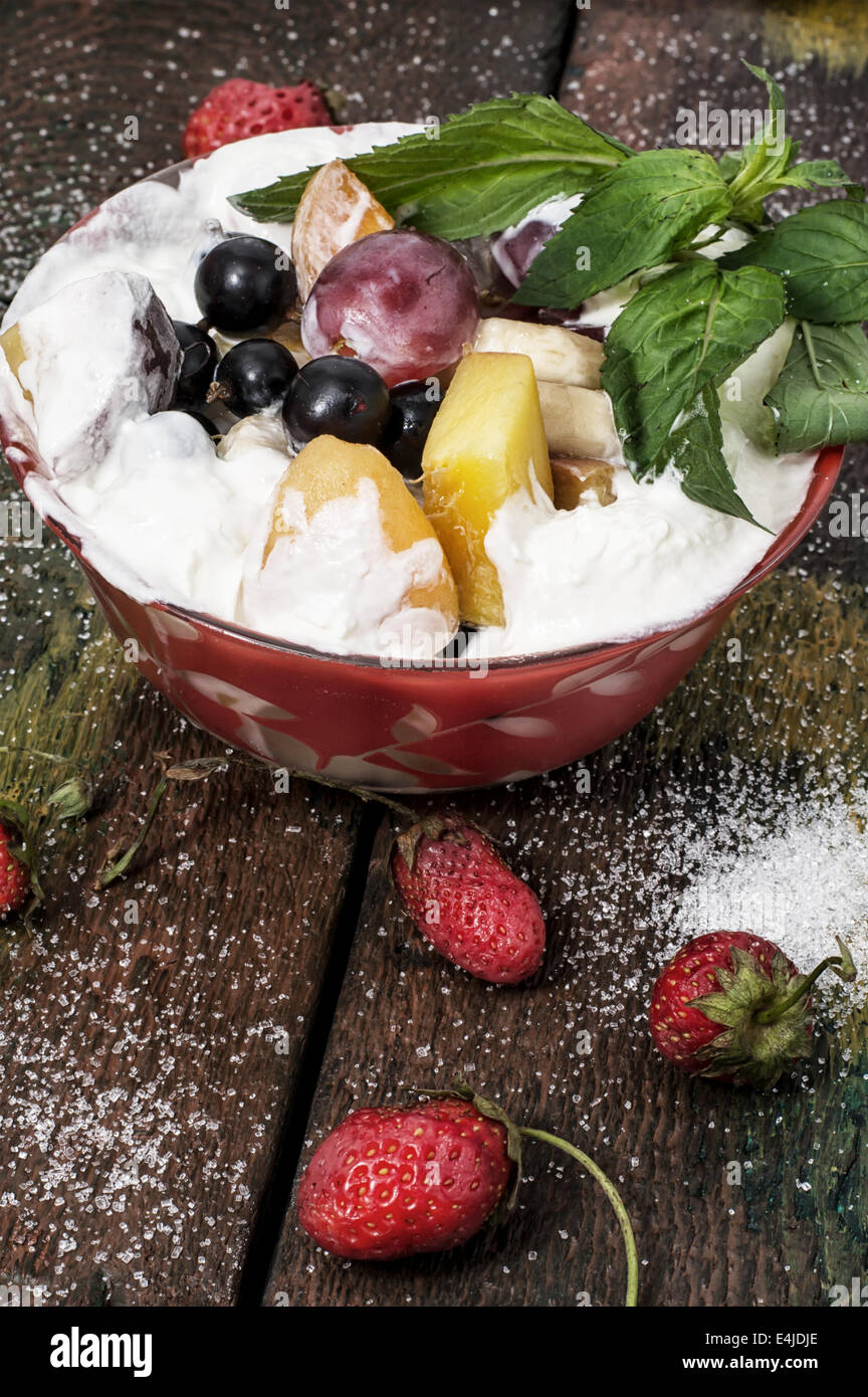 fruit salad is taste of fresh fruits and berries Stock Photo - Alamy