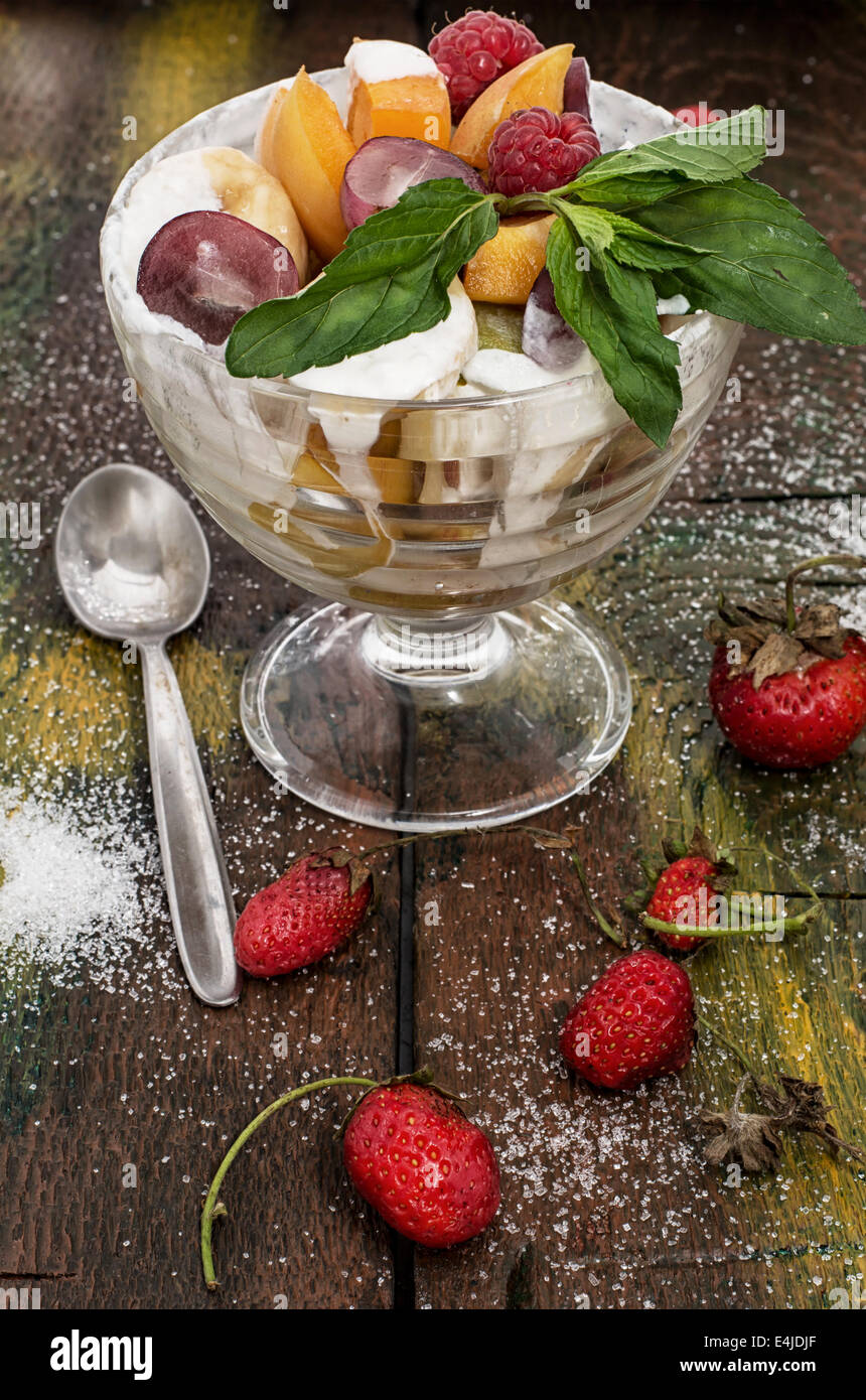 fruit salad is taste of fresh fruits and berries Stock Photo - Alamy
