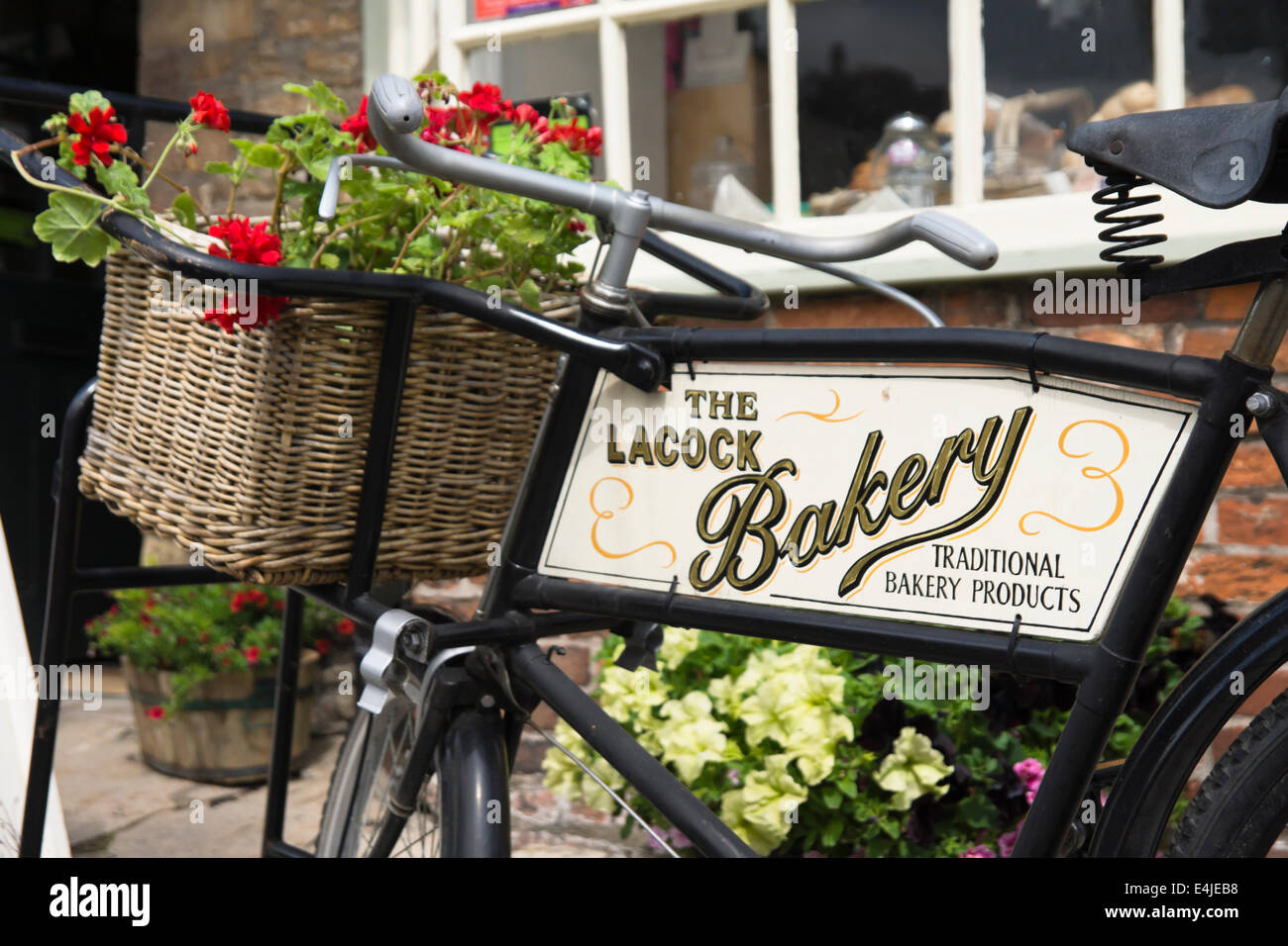 Lacock a picturesque village in Wiltshire England UK. The Lacock Bakery Stock Photo