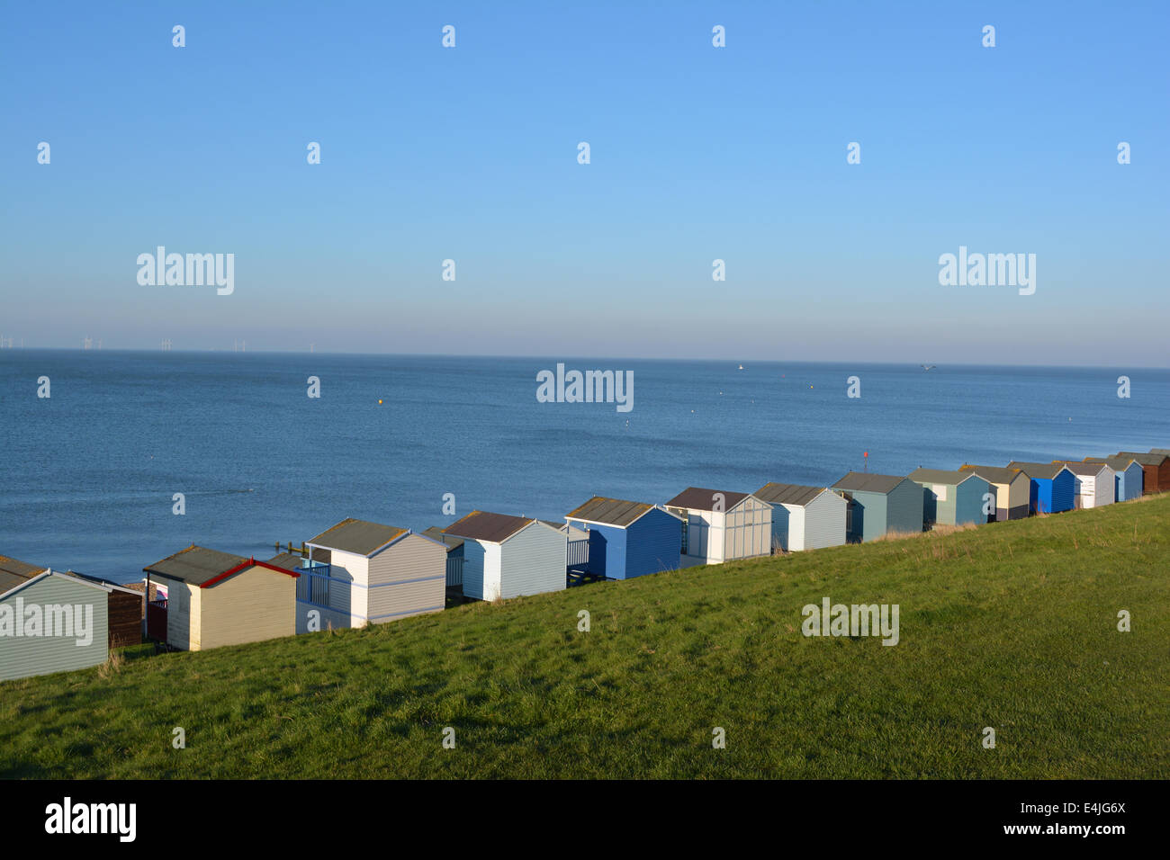 Beach huts at whistables Stock Photo