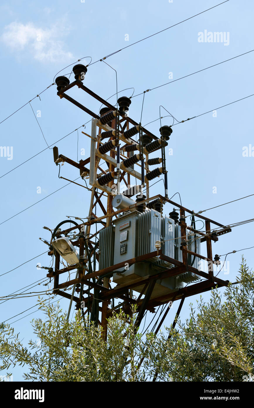 Power transformer, Selimiye, Turkey 140401 60115 Stock Photo