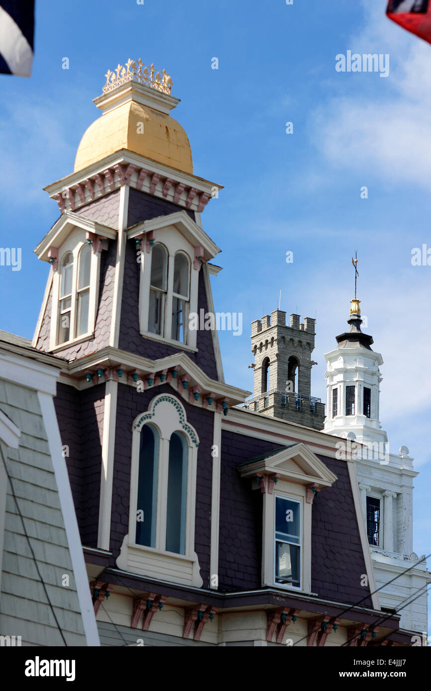 Steeples of buildings Provincetown Cape Cod Stock Photo