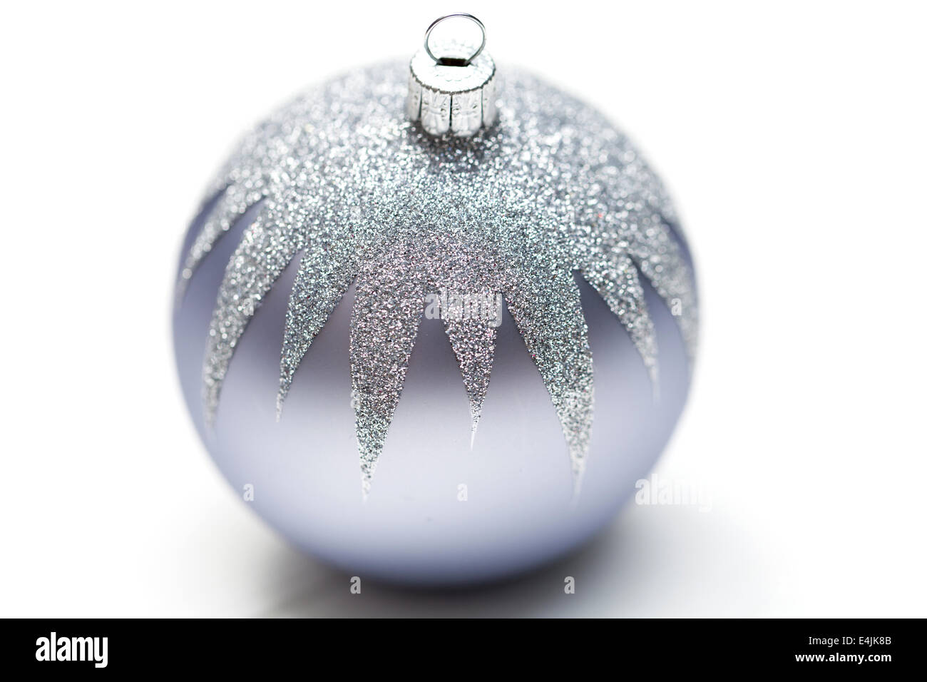 Glittery Christmas ornament ball on white background Stock Photo - Alamy
