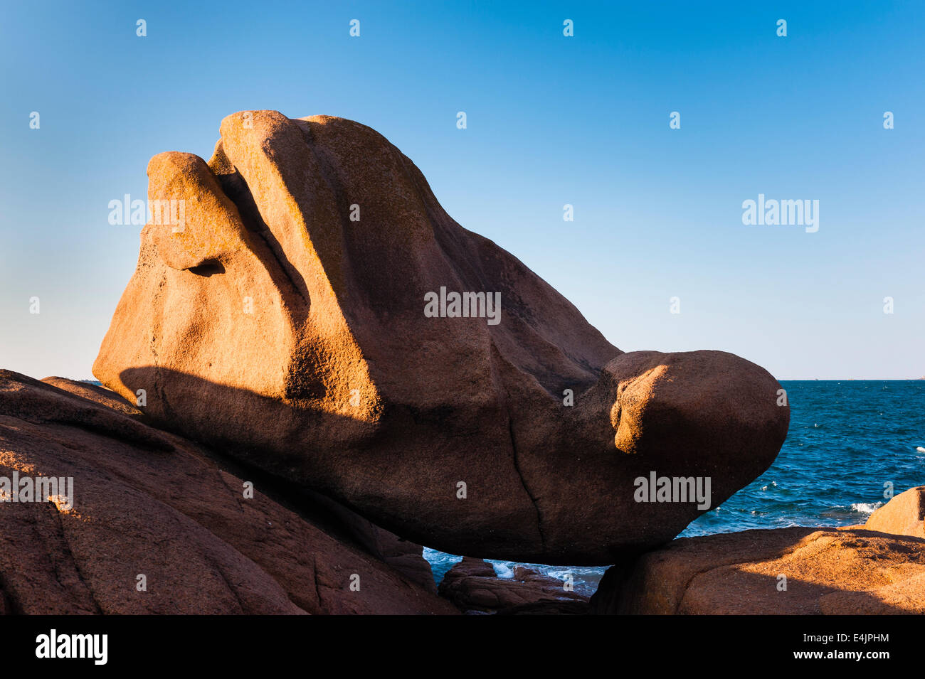 Cote de Granit Rose, ocean beach in sunny day Stock Photo