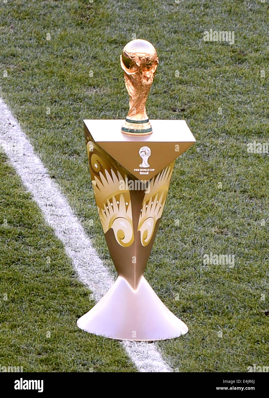 2014 fifa world cup brazil final trophy hi-res stock photography