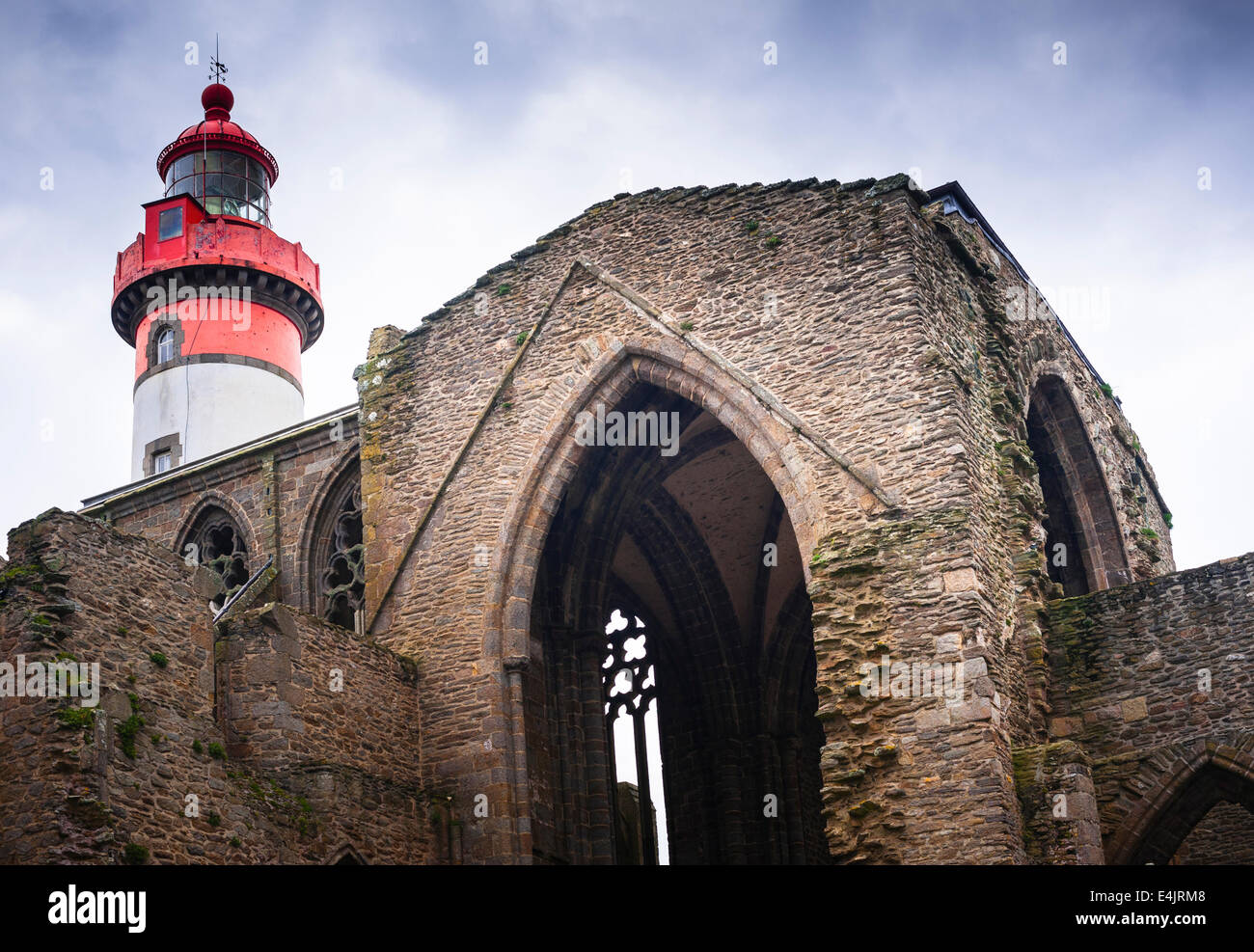 Abbaye Saint-Mathieu de Fine-Terre, Saint Mathieu, Brittany, France Stock Photo