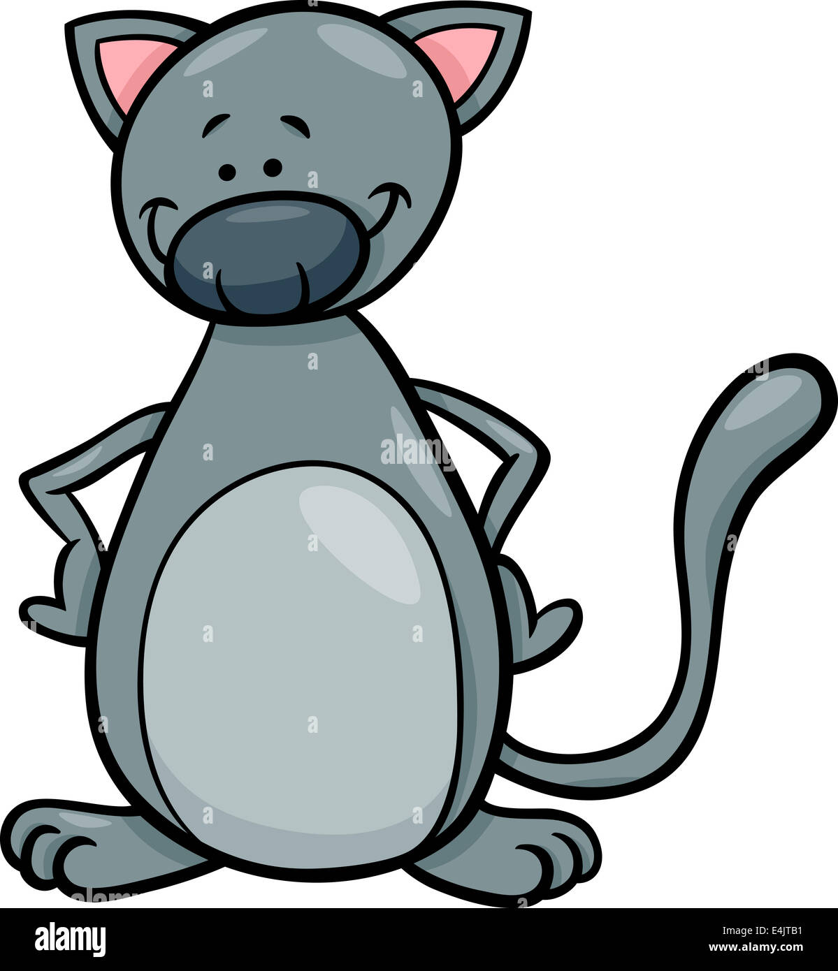 Cartoon Illustration of Cute Cat Pet Character Stock Photo - Alamy