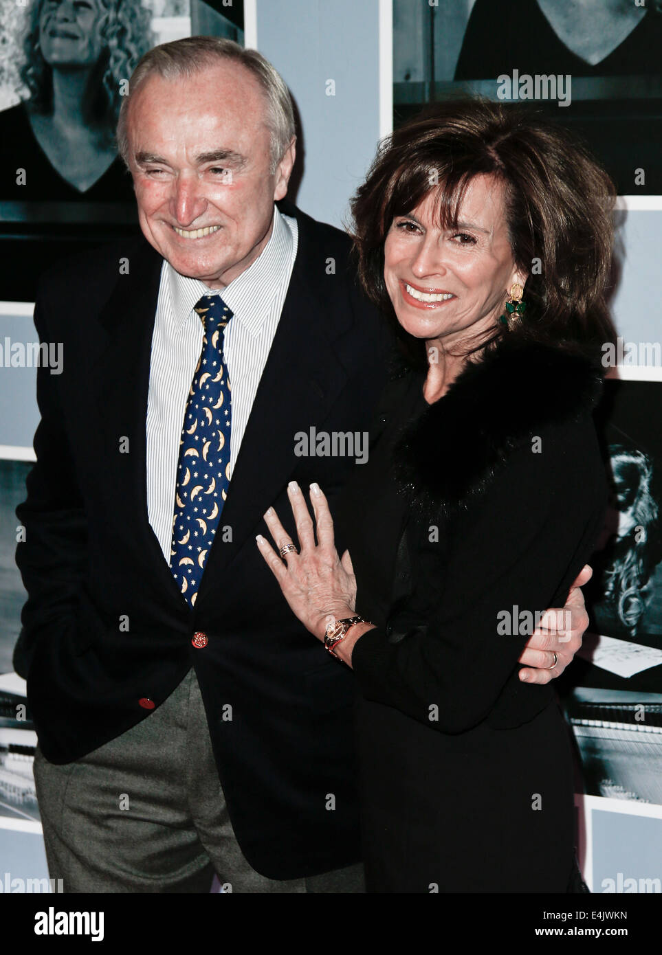 William Bratton (L) and wife Rikki Klieman attend 'Beautiful - The Carole King Musical' Broadway Opening Night. Stock Photo
