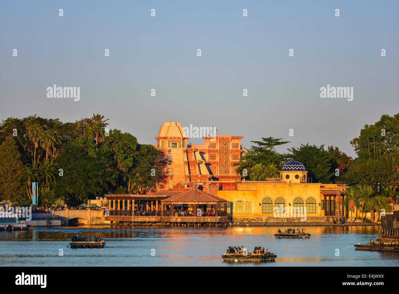 Epcot World Showcase view Mexico Pavilion, Disney World Resort, Orlando Florida HS Stock Photo
