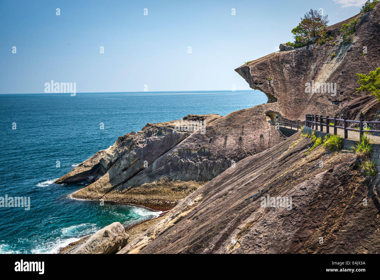 Devil's Castle Rock (Onigajo) in Kumano, Japan. Stock Photo