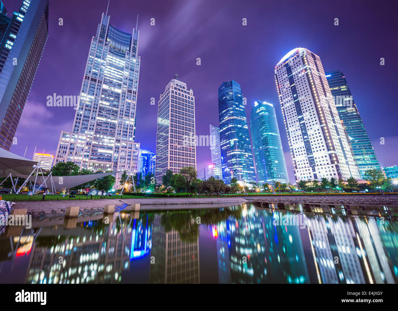 Shanghai, China cityscape from Binjiang Park. Stock Photo