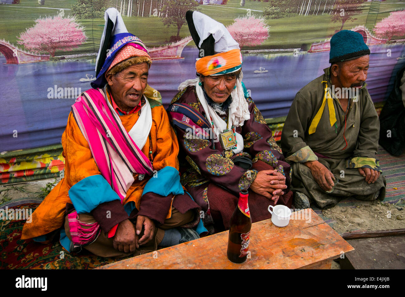 Tibetan wedding celebration in Zanskar Valley, Northern India. Stock Photo