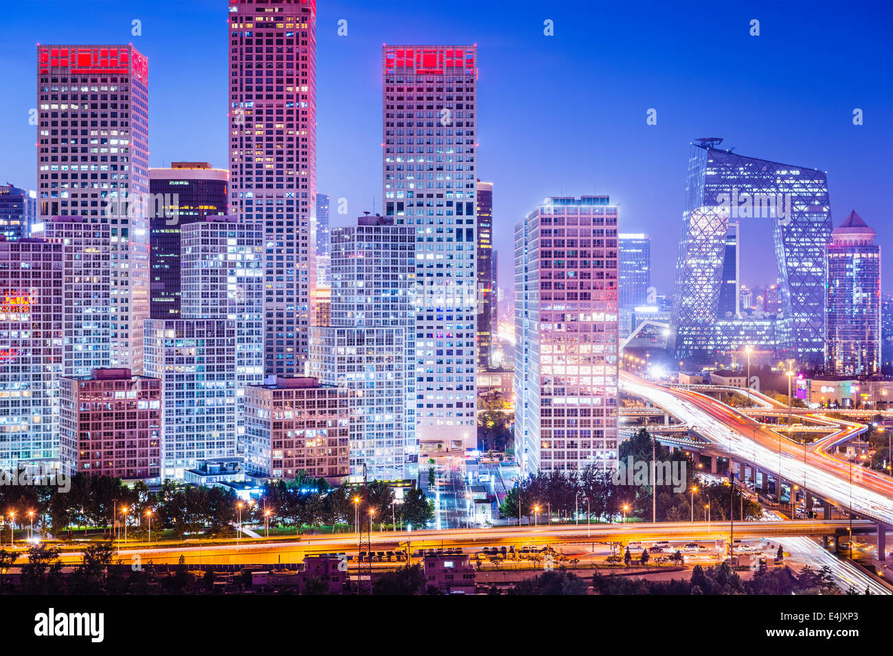 Beijing, China skyline at the central business district. Stock Photo