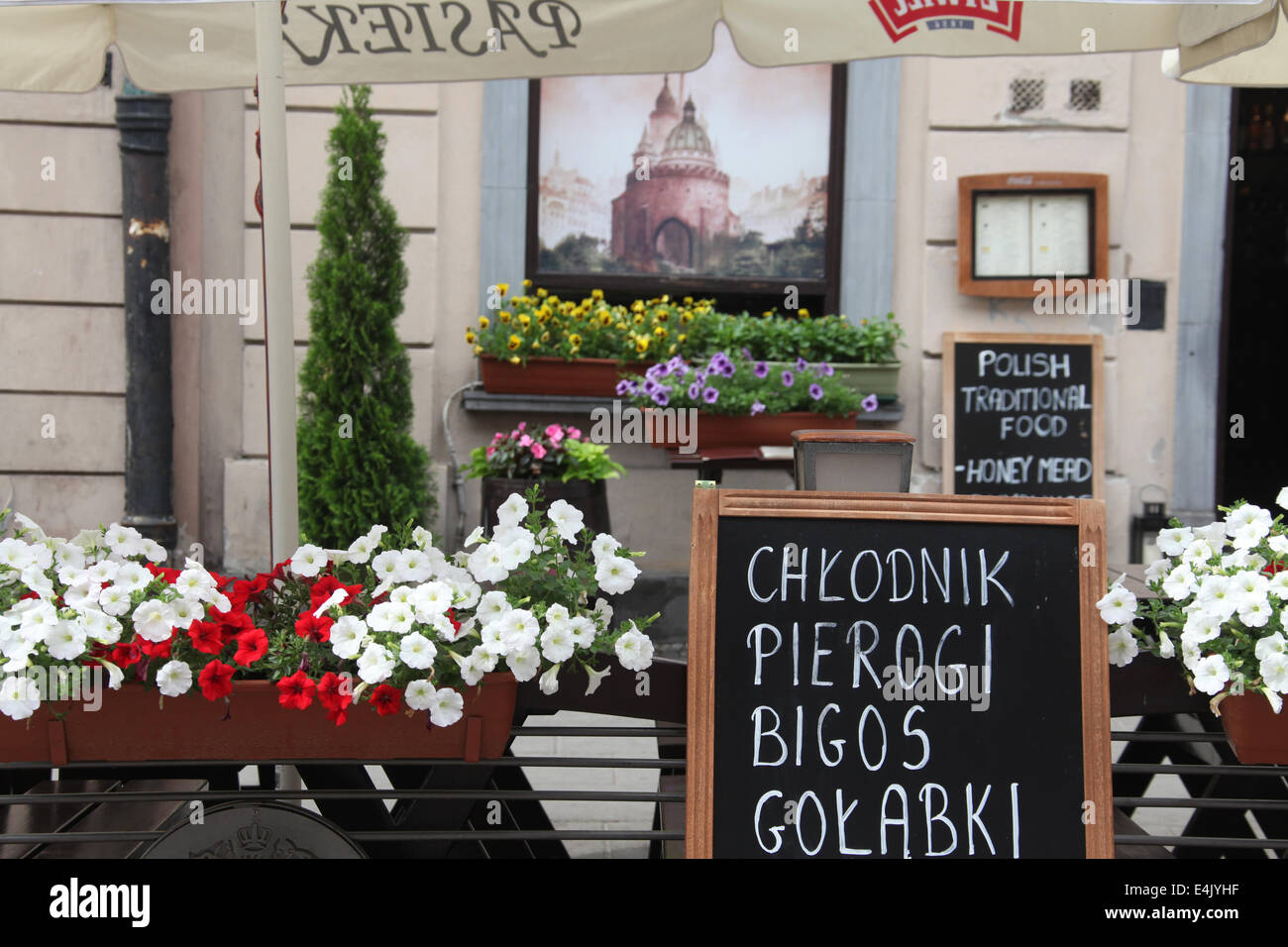 Traditional Polish Restaurant in Warsaw Stock Photo