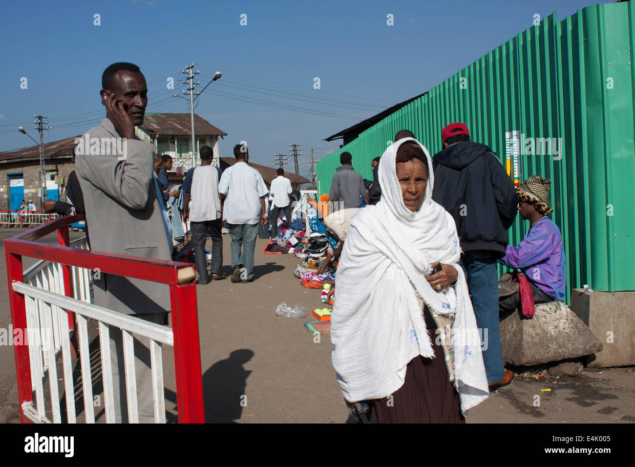 People on the street in Addis Ababa, Ethiopia Stock Photo Alamy