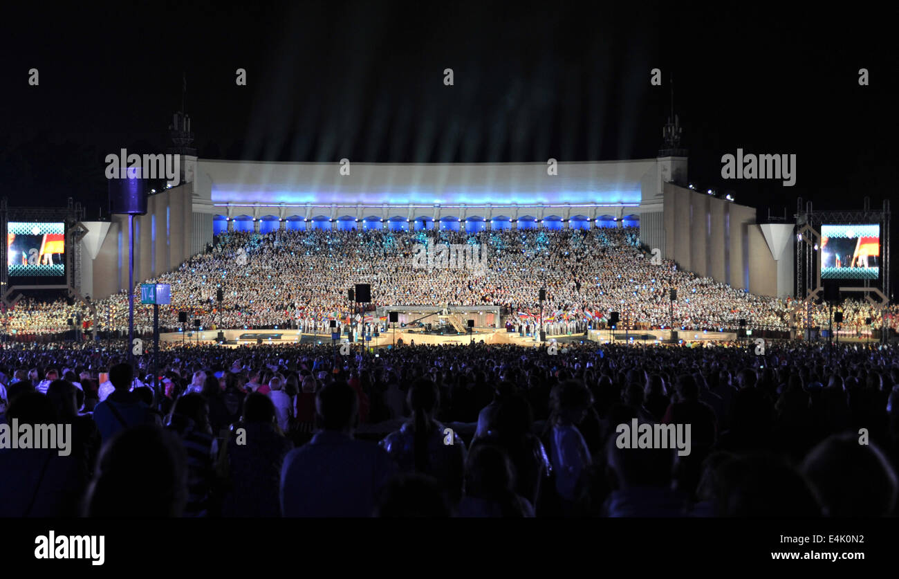 Singer From Riga Riga, Latvia. 13th July, 2014. Singers take part in a 15,000-singer ...