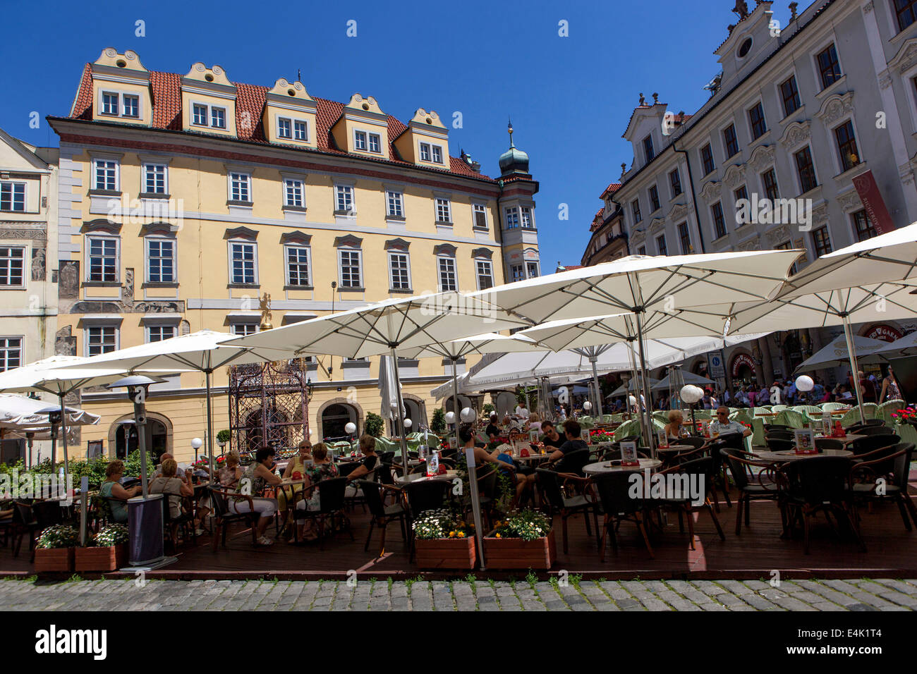Prague restaurant on Male Namesti (Small square) near the Old Town Square Prague, Czech Republic Stock Photo