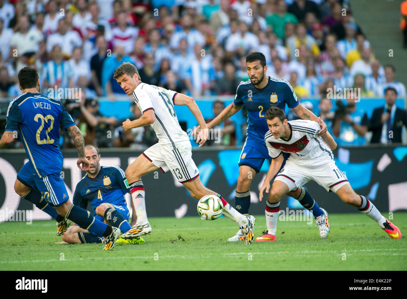 Thomas Muller, Miroslav Klose (GER), JULY 13, 2014 - Football / Soccer : FIFA World Cup Brazil 2014 Final match between Germany 1-0 Argentina at the Maracana stadium in Rio de Janeiro, Brazil. (Photo by Maurizio Borsari/AFLO) Stock Photo