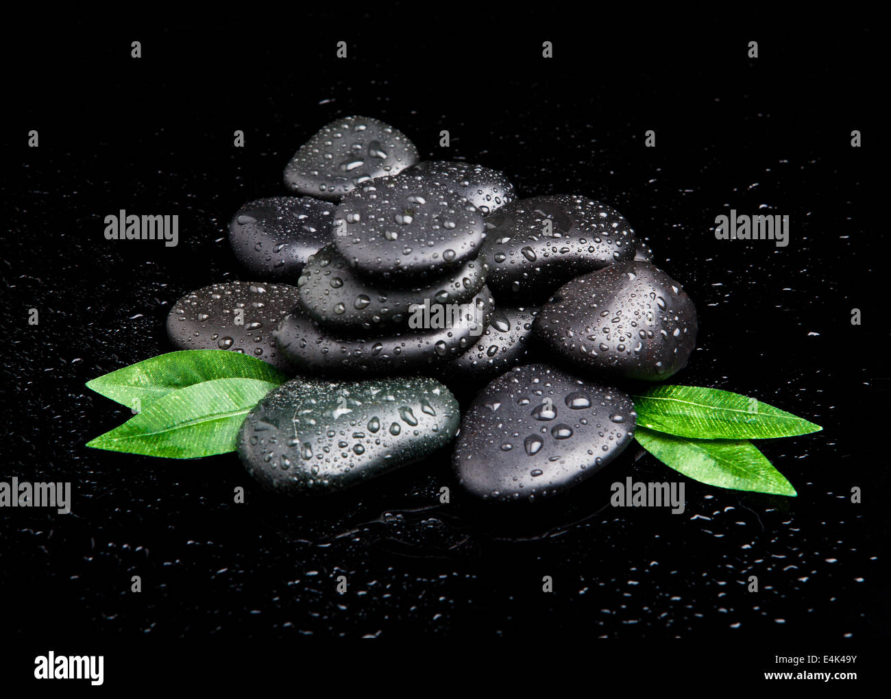 Blak spa leaf water drops hi-res stock photography and images - Alamy