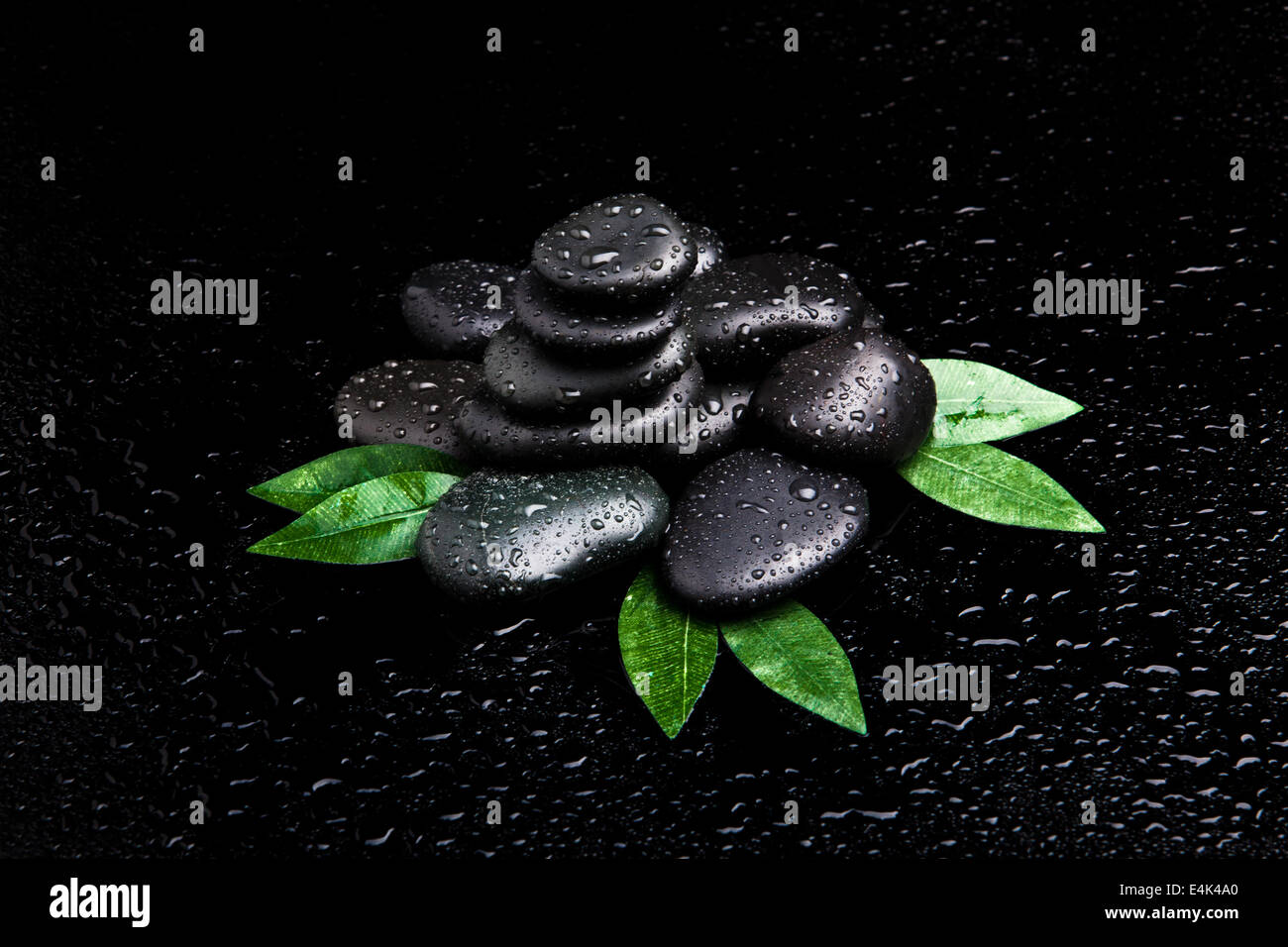 Blak spa leaf water drops hi-res stock photography and images - Alamy