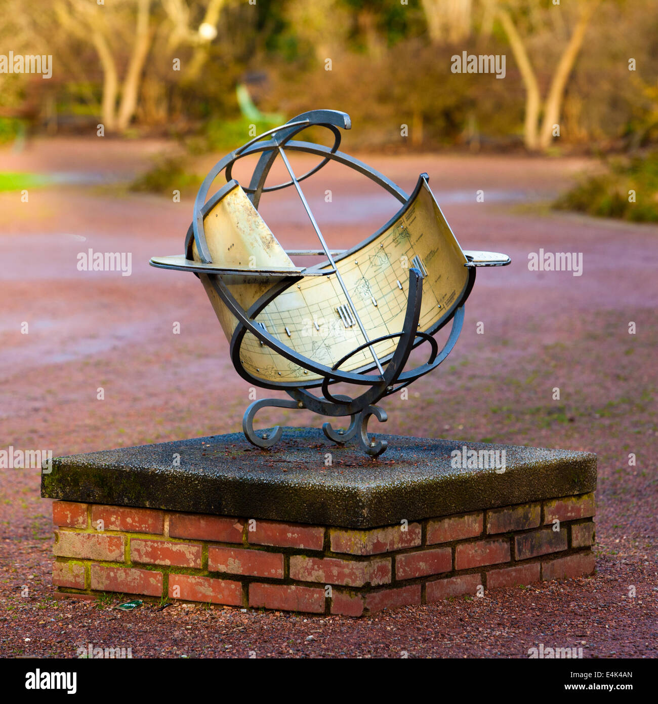 sundial. old sun clock dial in a garden Stock Photo Alamy