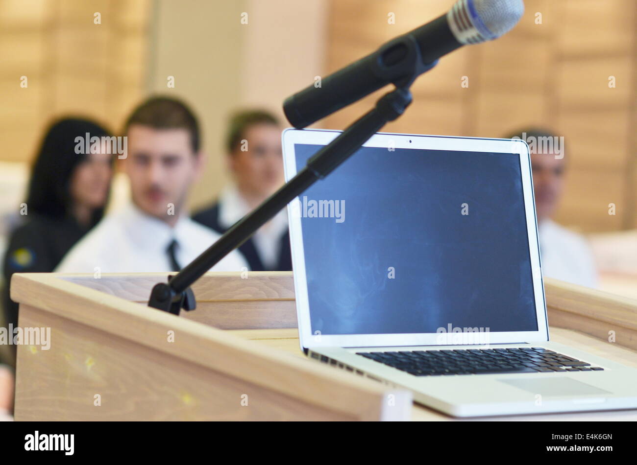 Conference podium water hi-res stock photography and images - Alamy