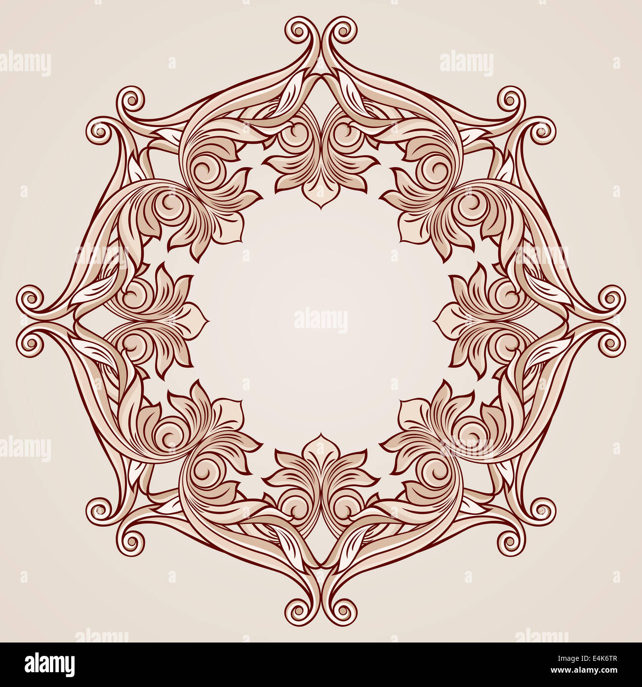 Ornate florid pattern in pastel rose pink shades Stock Photo - Alamy