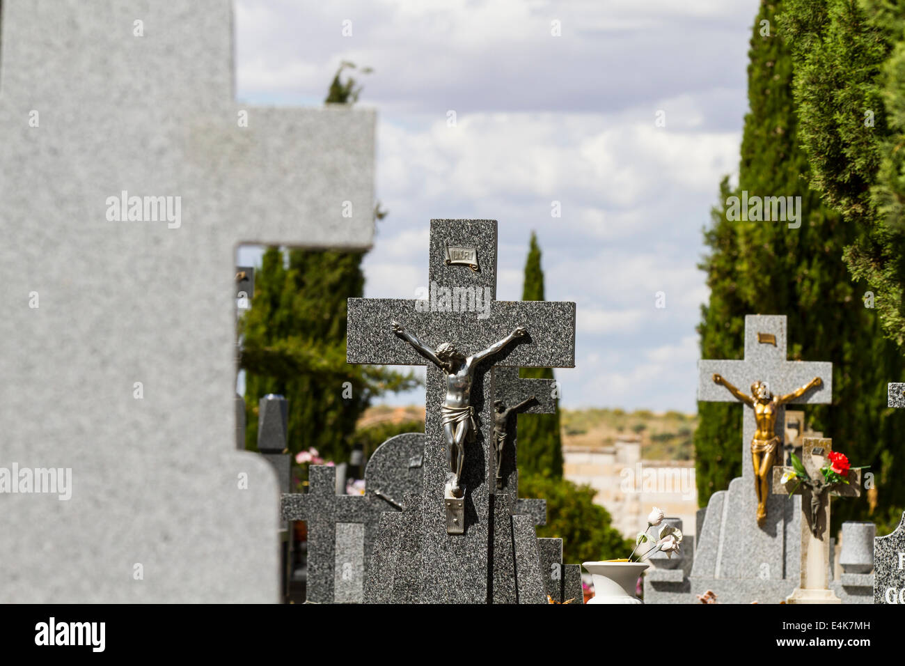 old cemetery with graves in Spanish holy place Stock Photo Alamy