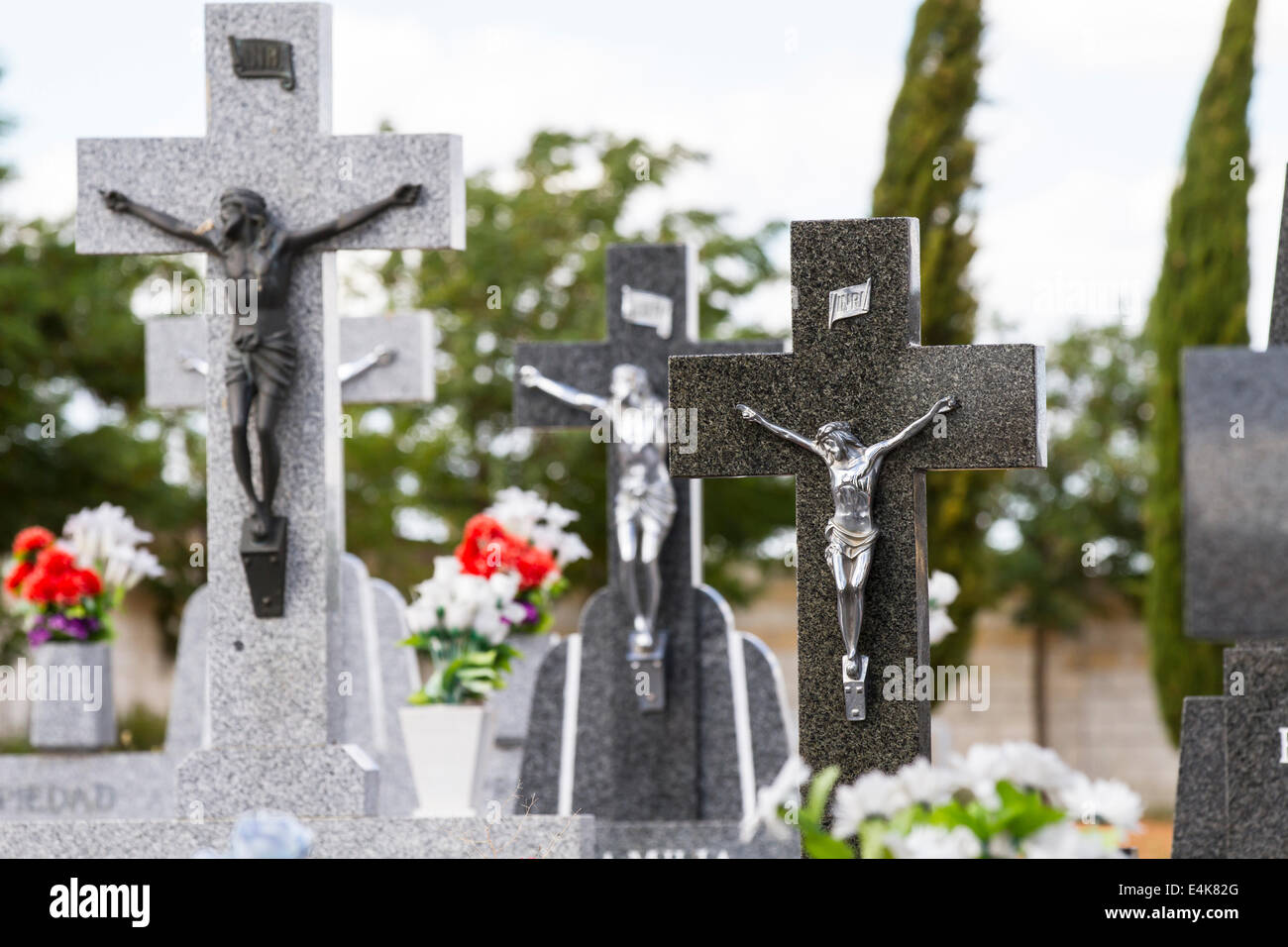 old cemetery with graves in Spanish holy place Stock Photo Alamy