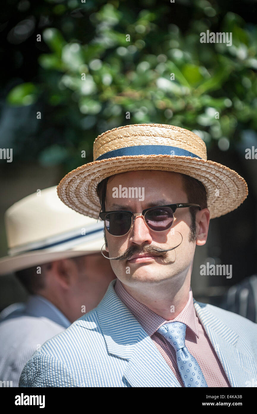 A chap sports a magnificent moustache at the Chap Olympiad. Stock Photo
