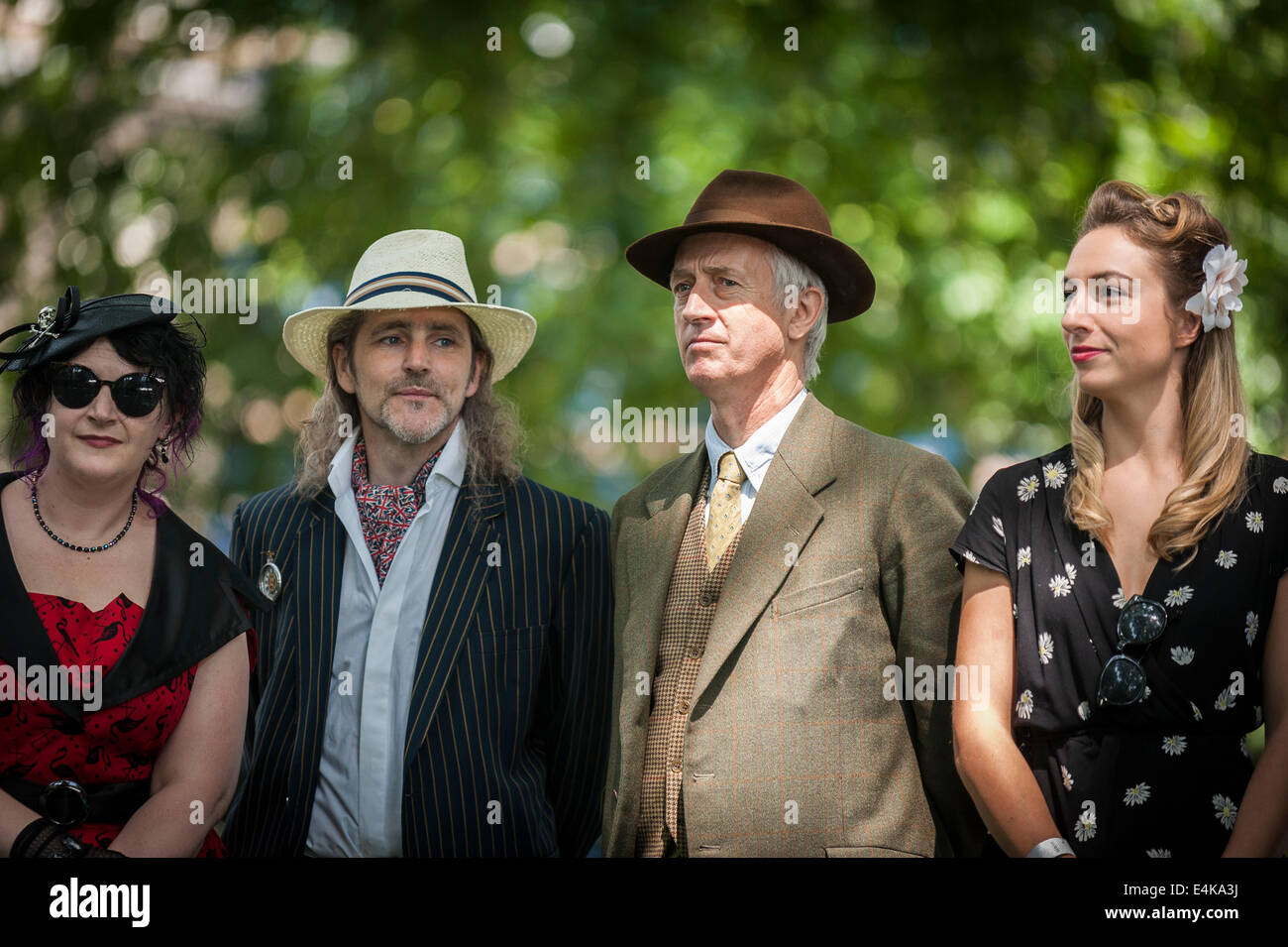 Eccentrically dressed participants at the Chap Olympiad in London. Stock Photo