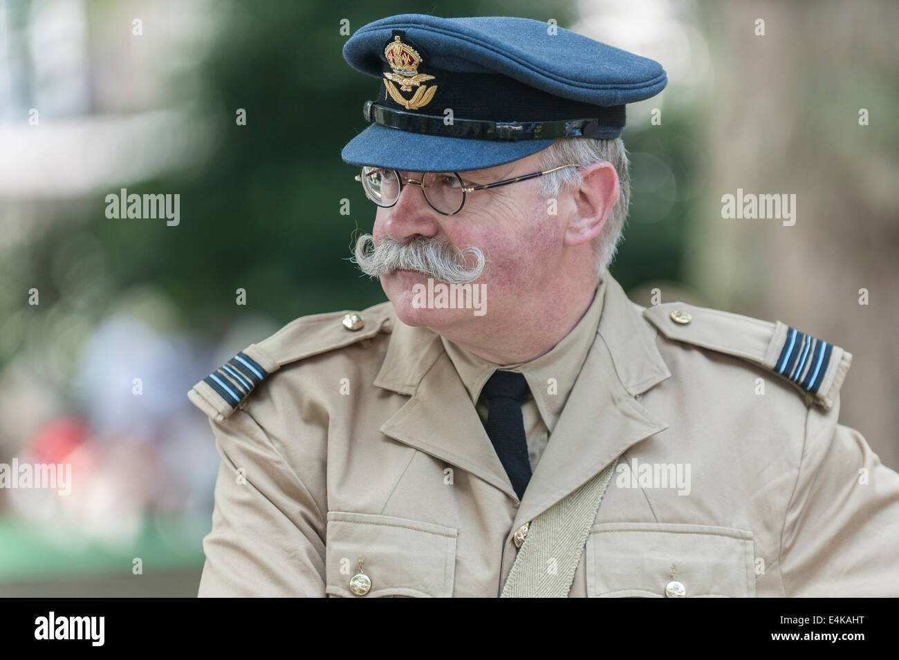 A chap dressed in a military uniform at the Chap Olympiad. Stock Photo