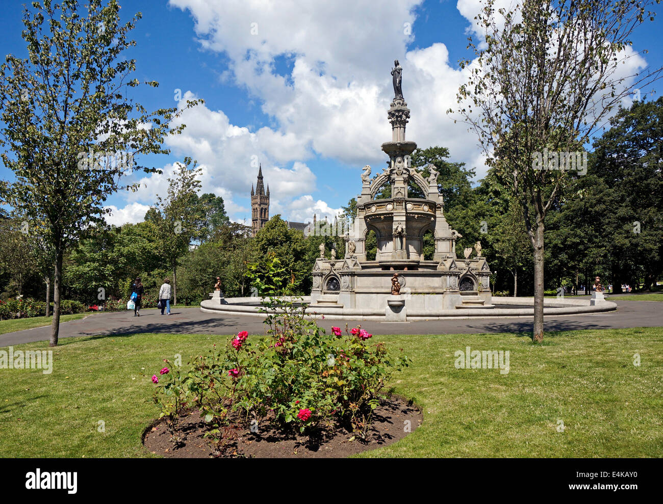 Stewart Memorial Fountain in Sir Joseph Paxton designed Kelvingrove park in the west end of Glasgow Scotland Stock Photo