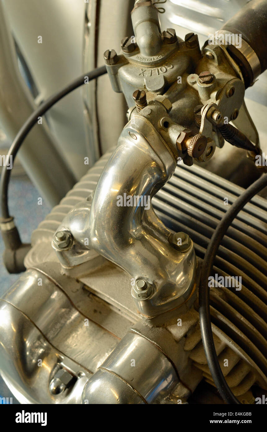 solex carburetor and inlet manifold Stock Photo