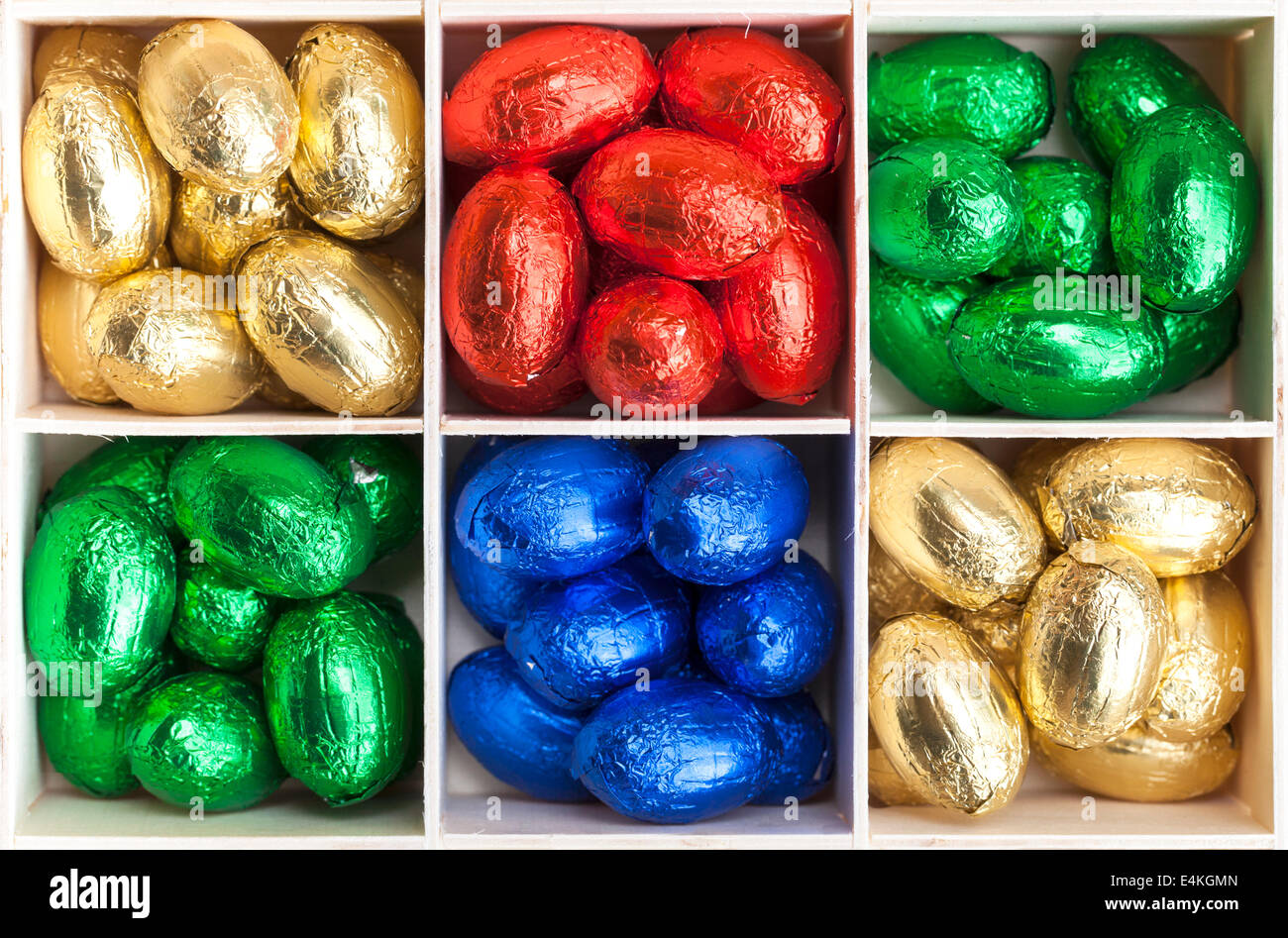 Colorful chocolate Easter Eggs Stock Photo