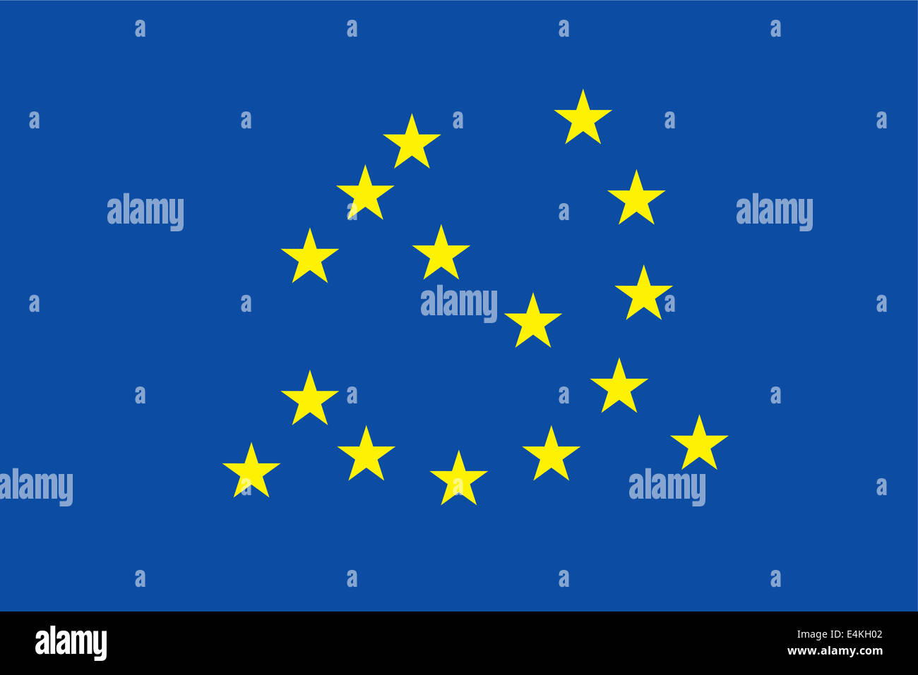 euro flag with communism symbol, return of nazism in europe concepts Stock Photo